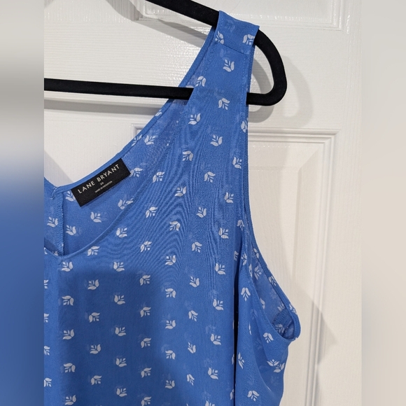 Lane Bryant Small Blue Tulip Swing Double-Layer Chiffon Tank in Size 20 - Picture 5 of 9